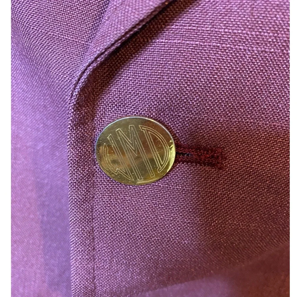 Kuppenheimer Mens Red Blazer Sports Coat 40R Gold Buttons Wool